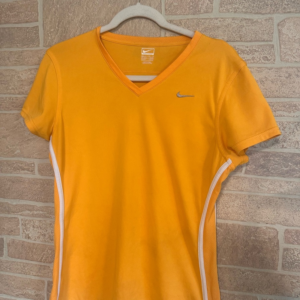 Nike Vivid Orange Sports Tee with White Trim